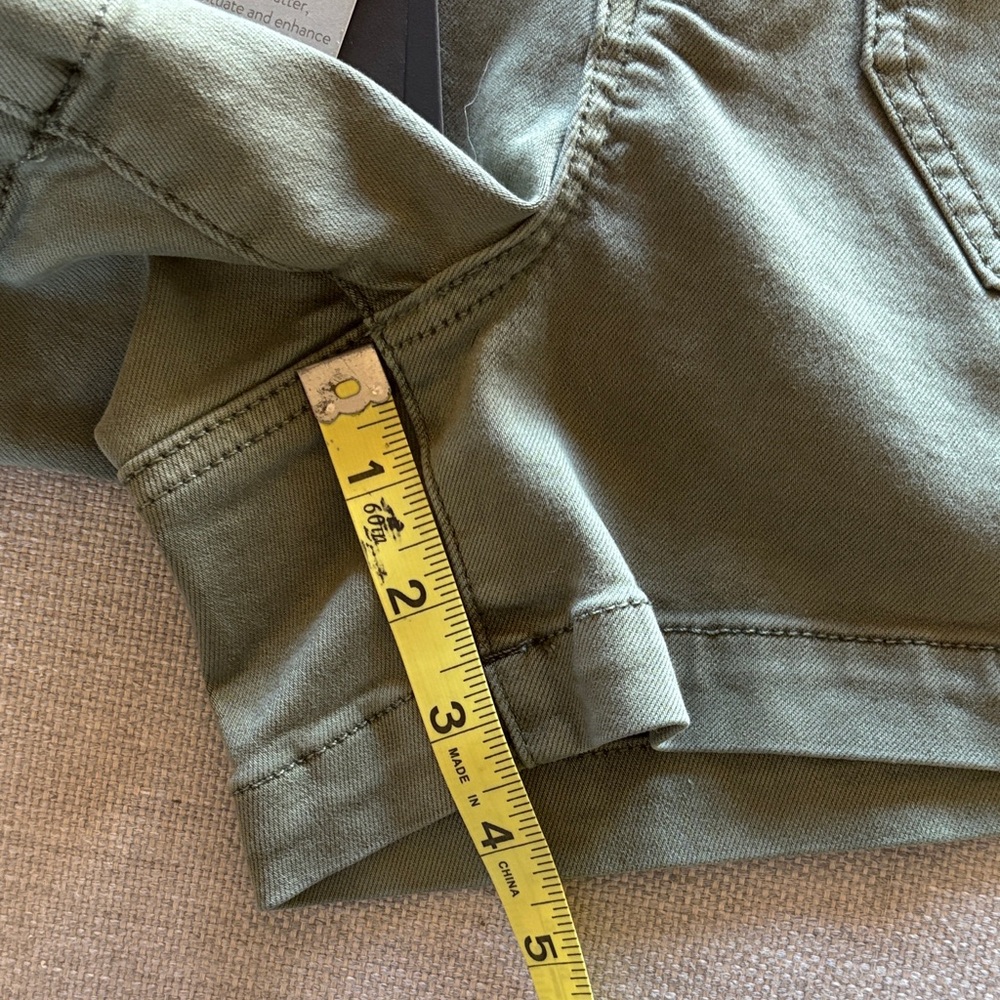 PAIGE Olive Green High-Waist Utility Shorts - Picture 6 of 7